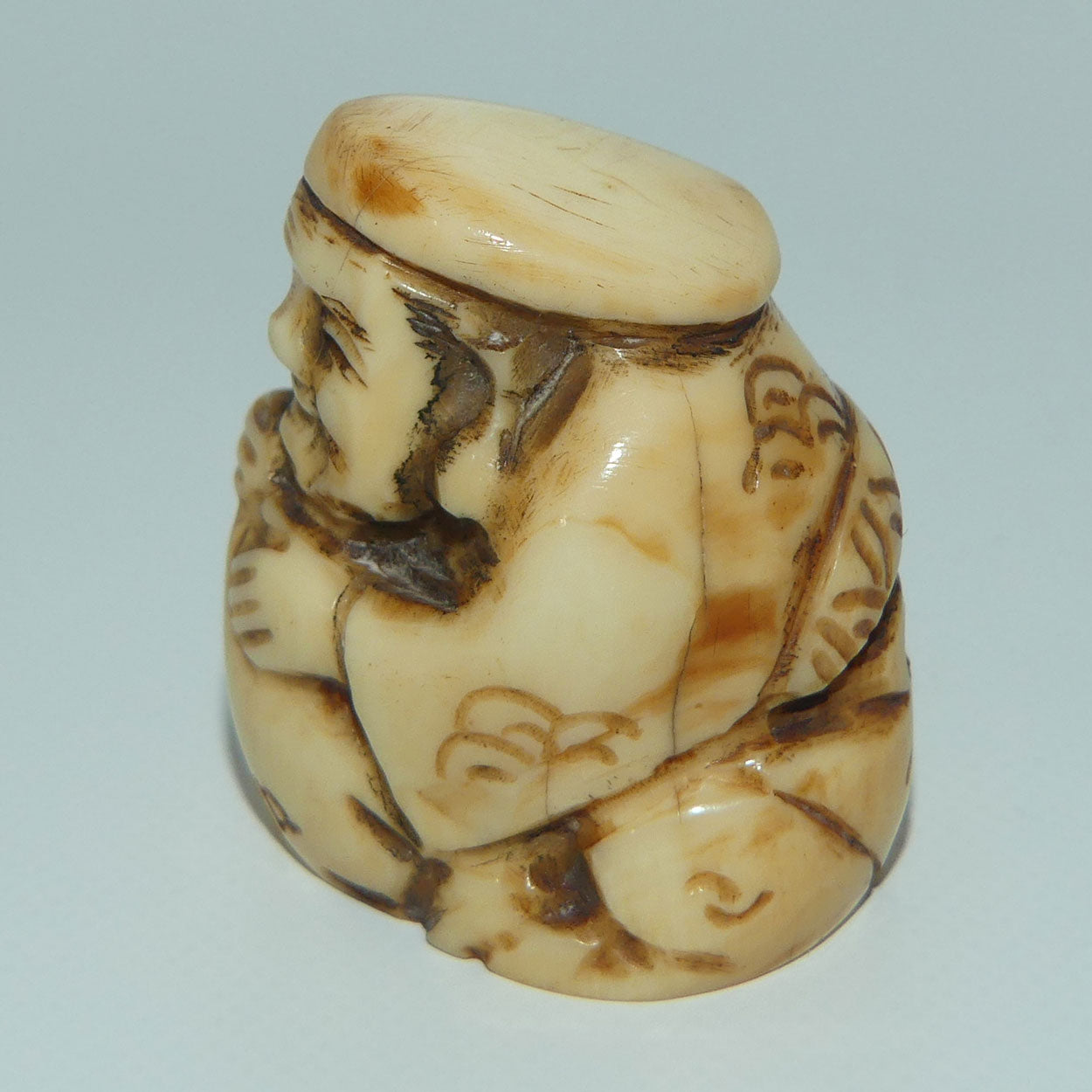 Vintage Japanese Carved Resin Netsuke | Man with Sack