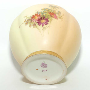 Royal Worcester Blush Ivory hand painted Flowers potpourri with reticulated top