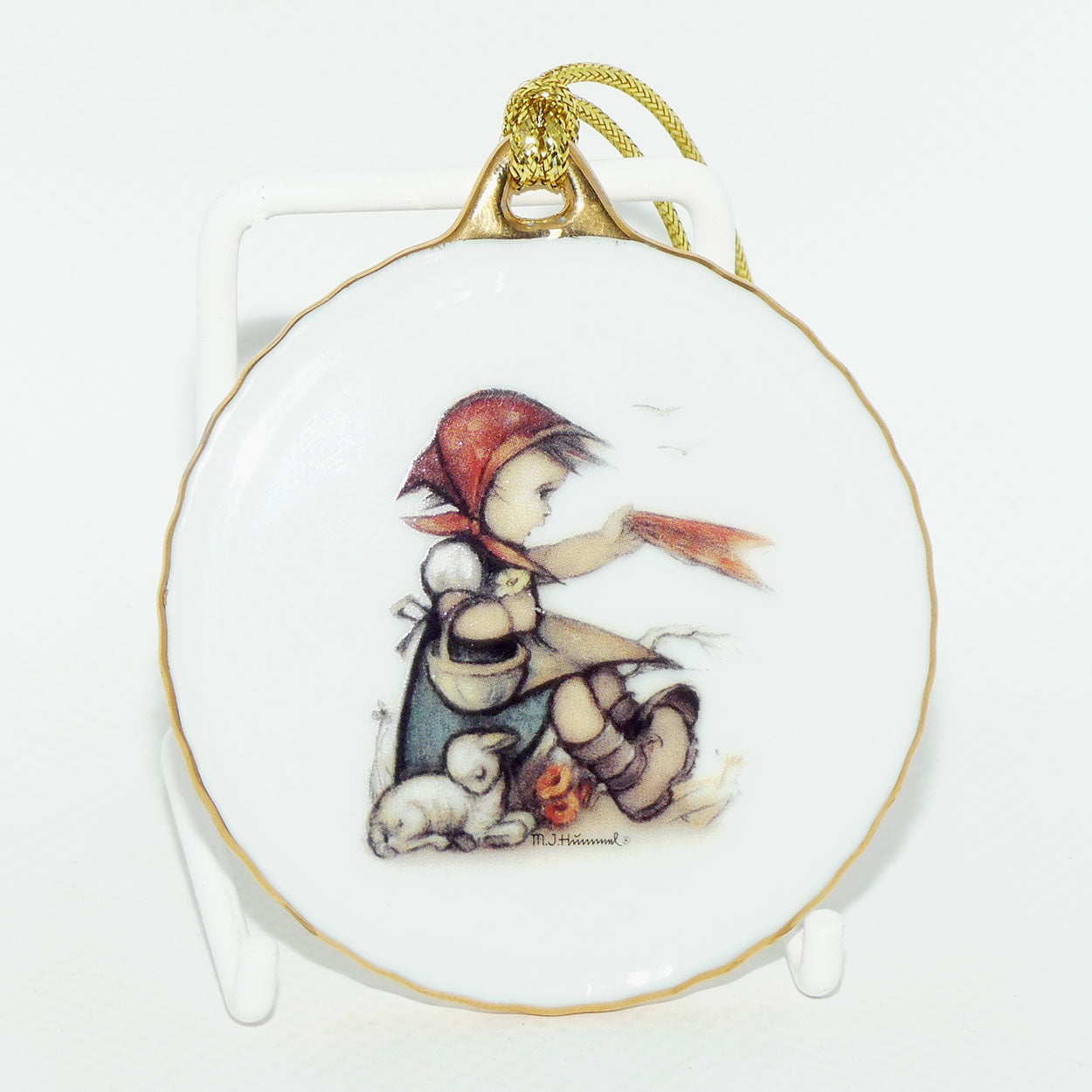 Reutter Porzellan MI Hummel Christmas Tree ornament | Auf Weiderseh'n | Farewell | boxed | #1