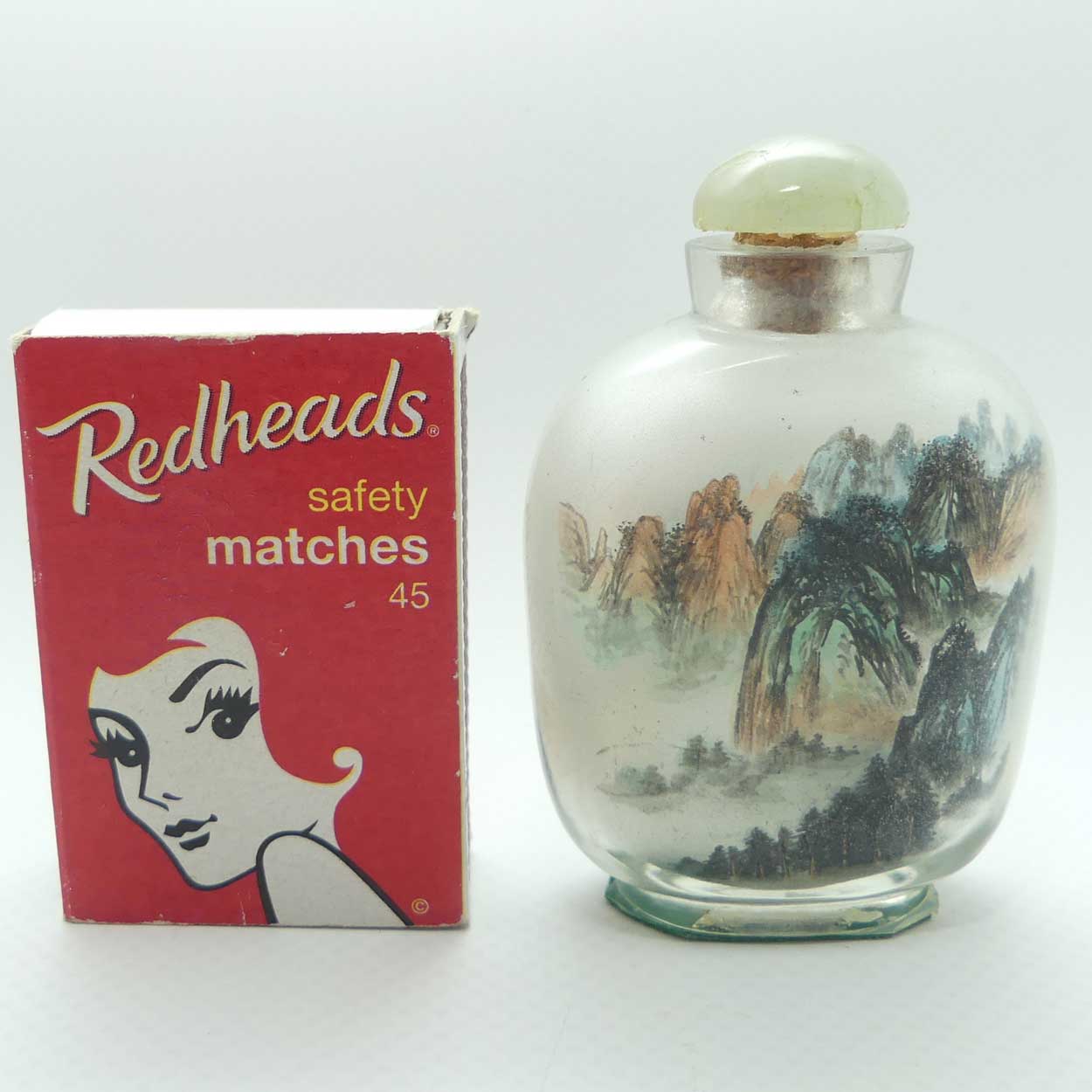 Reverse Painted inside Glass Snuff Bottle | Landscape scenes