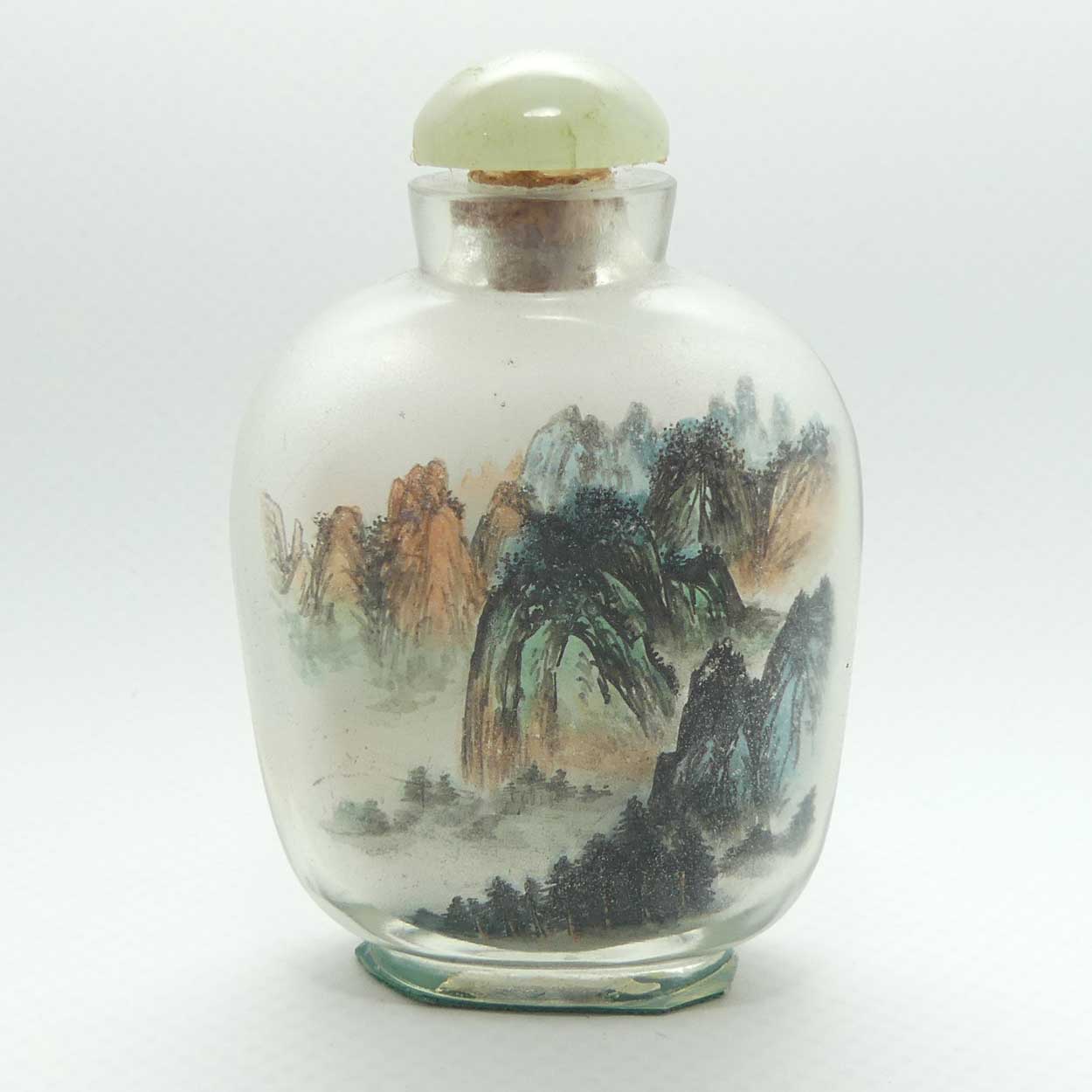 Reverse Painted inside Glass Snuff Bottle | Landscape scenes