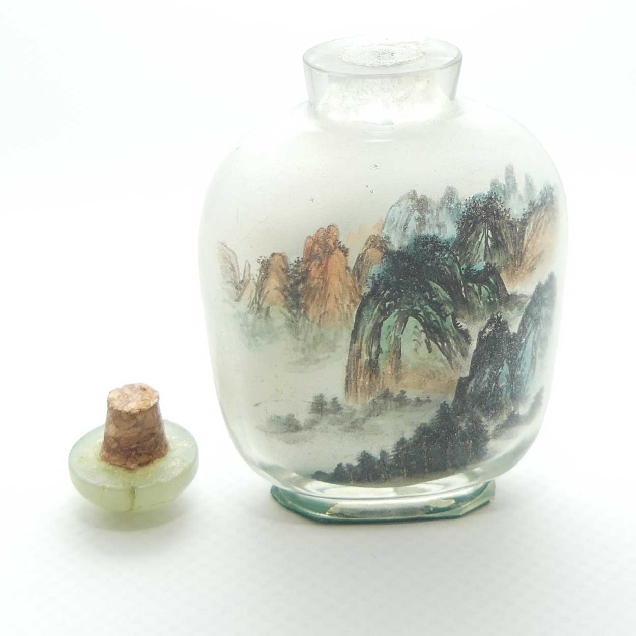 Reverse Painted inside Glass Snuff Bottle | Landscape scenes