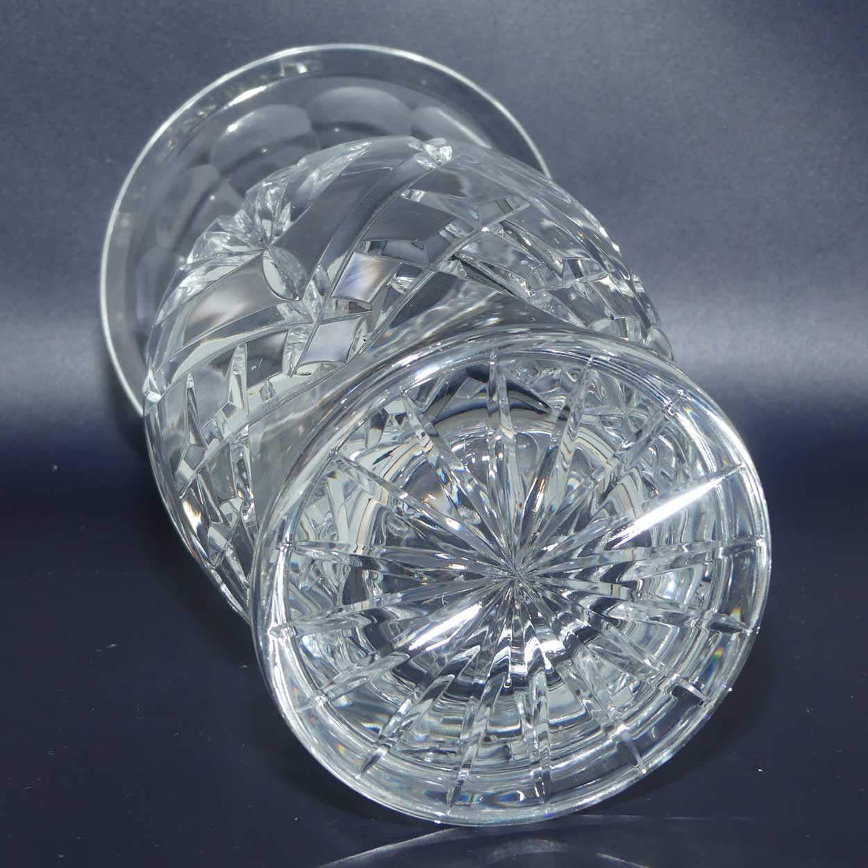 Bohemian Crystal vase | robust shape with wide base | 20cm