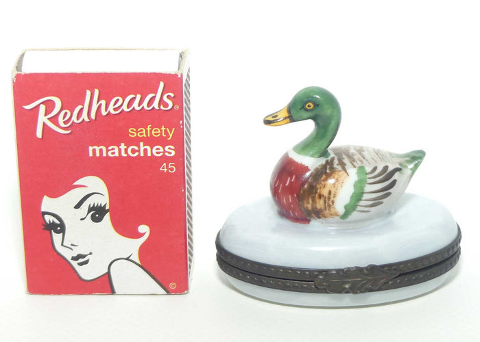 Rochard Hand Painted Limoges France Duck trinket box