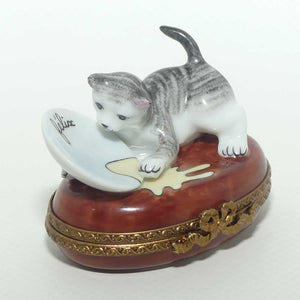 Peint Main Rochard Limoges France Felix the Cat trinket box