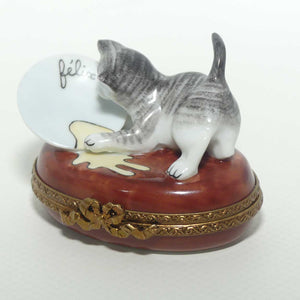 Peint Main Rochard Limoges France Felix the Cat trinket box