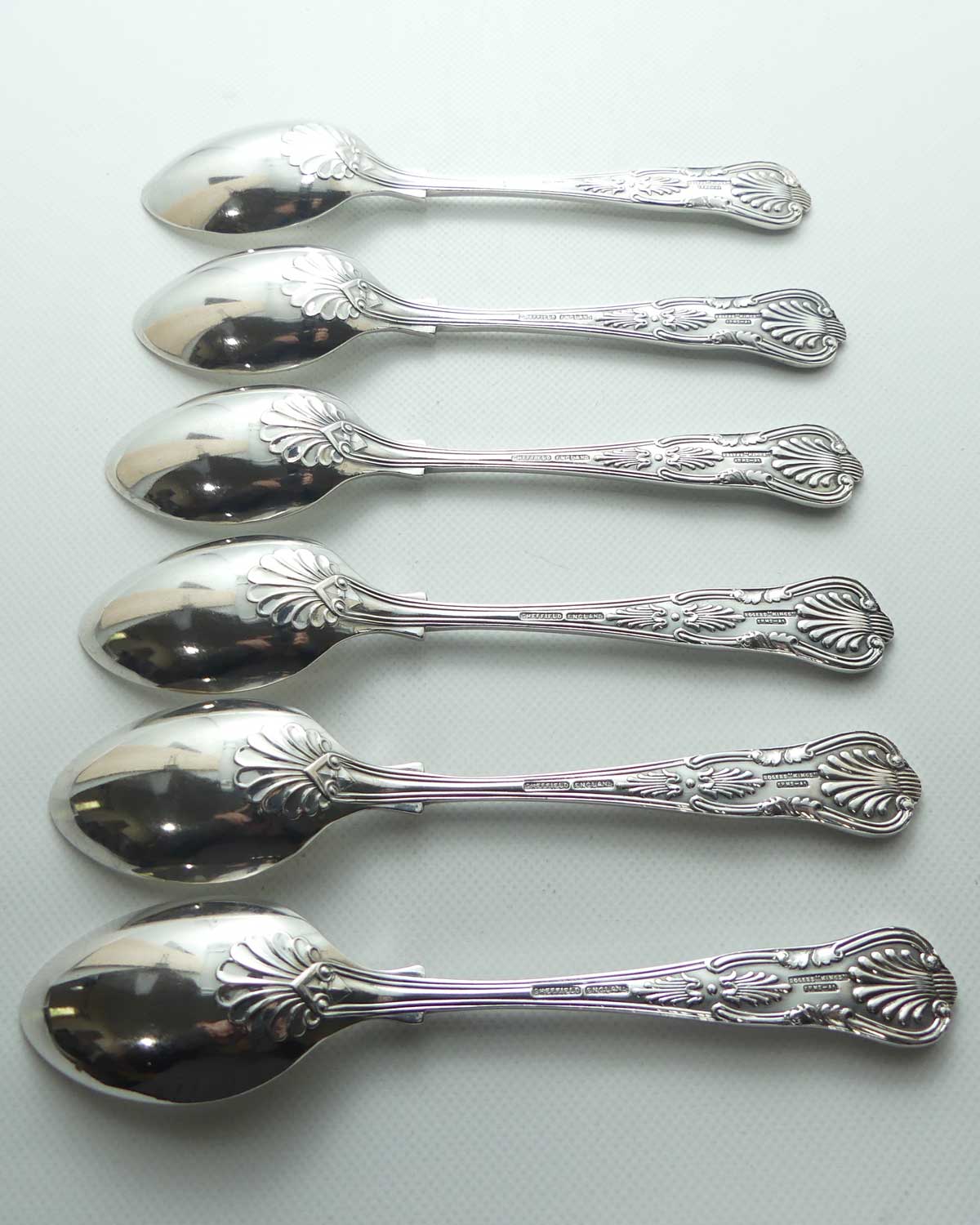Set of 6 Rogers Sheffield England tea spoons | Kings pattern EPNS A1