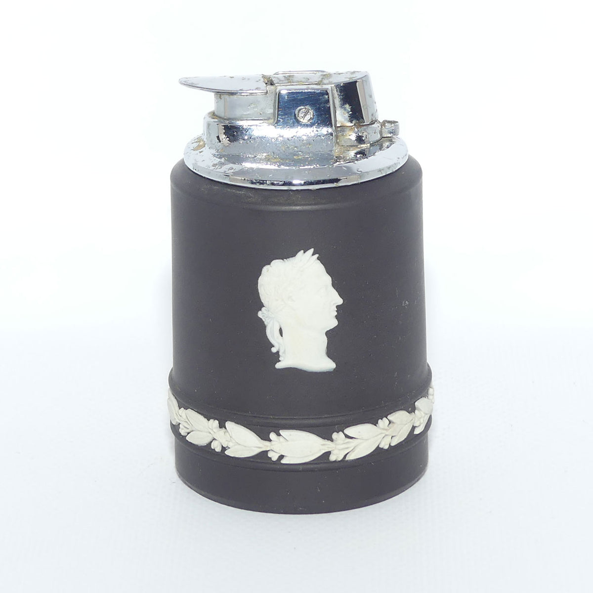 Wedgwood Jasper | White on Black | Roman design table lighter