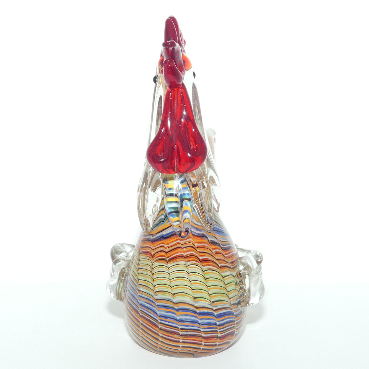 Vintage Heavy Art Glass Rooster figure | 22.5cm tall