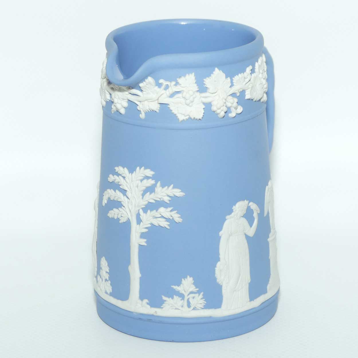 Wedgwood Jasper | White on Pale Blue milk jug with rope twist handle