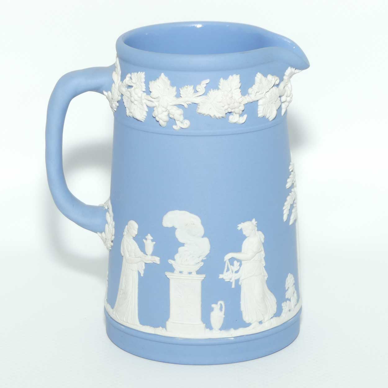 Wedgwood Jasper | White on Pale Blue milk jug with rope twist handle
