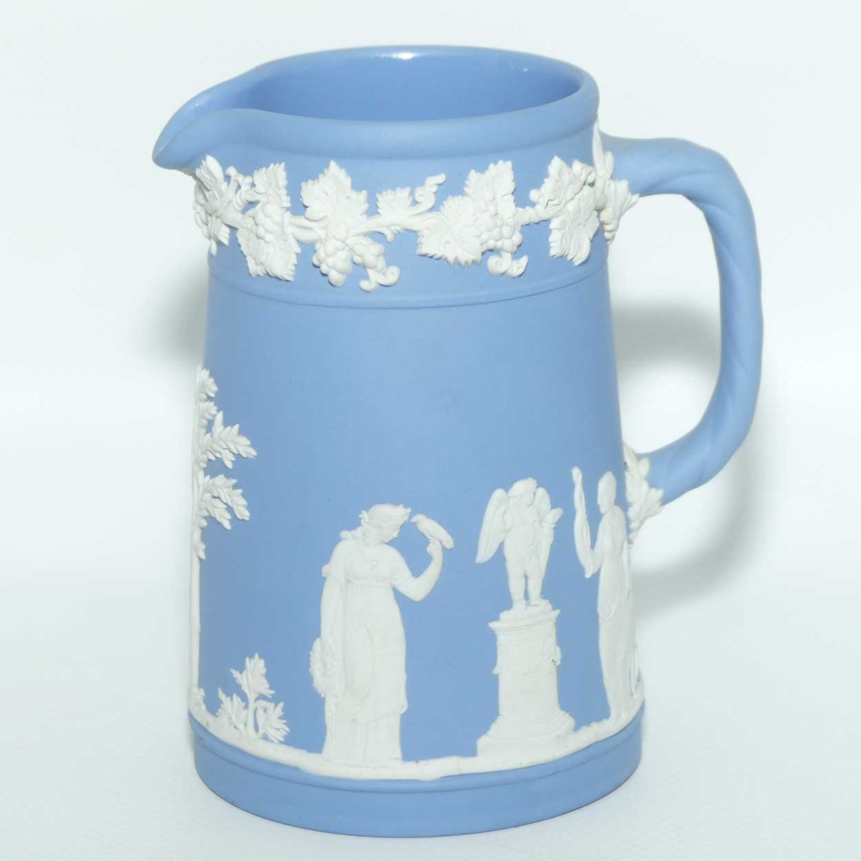 Wedgwood Jasper | White on Pale Blue milk jug with rope twist handle