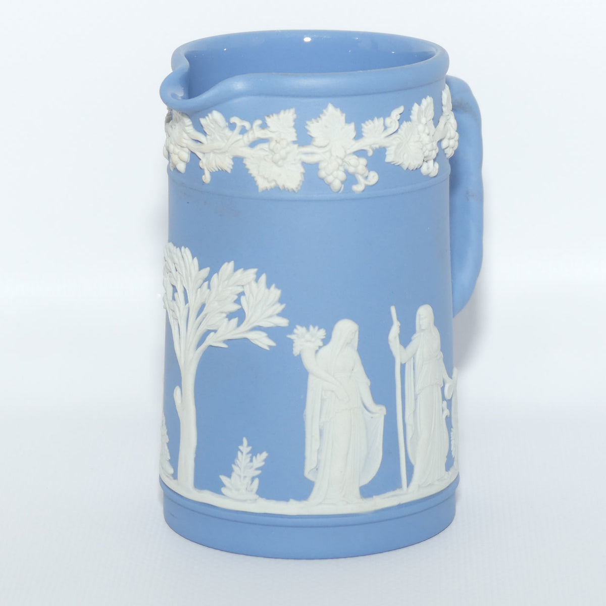 Wedgwood Jasper | White on Pale Blue milk jug with rope twist handle | #2