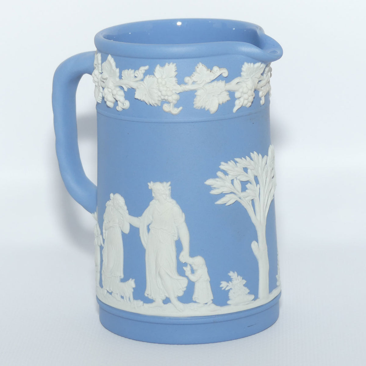 Wedgwood Jasper | White on Pale Blue milk jug with rope twist handle | #2