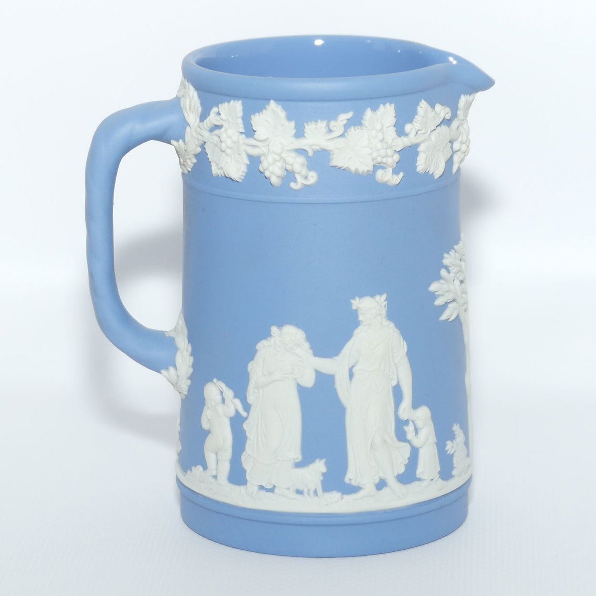 Wedgwood Jasper | White on Pale Blue milk jug with rope twist handle | #2