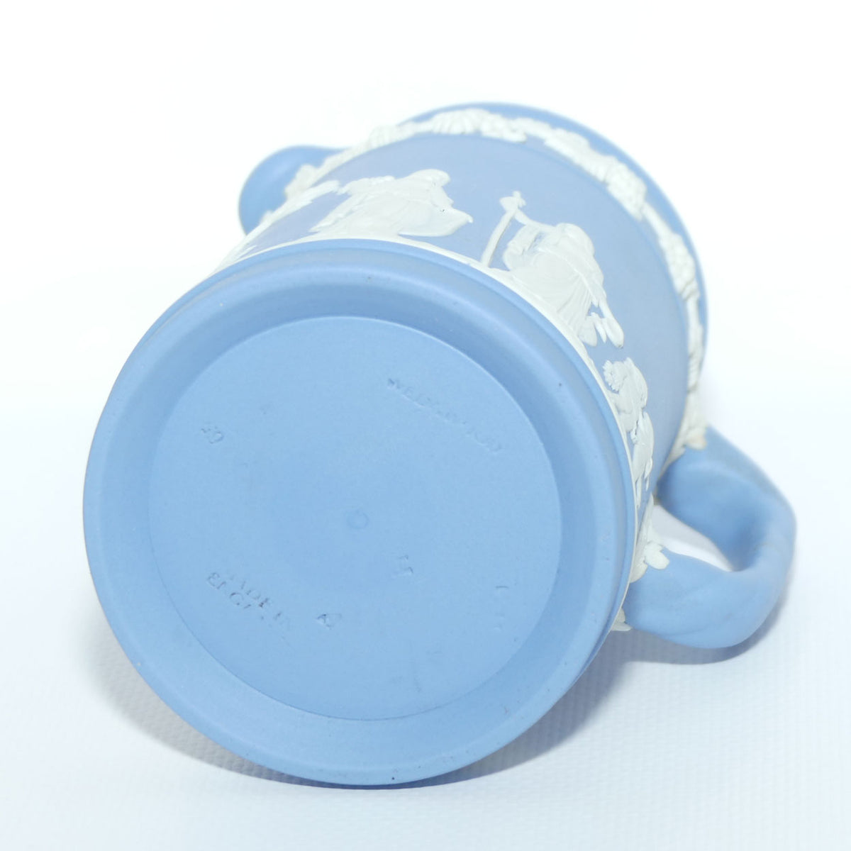Wedgwood Jasper | White on Pale Blue milk jug with rope twist handle | #2