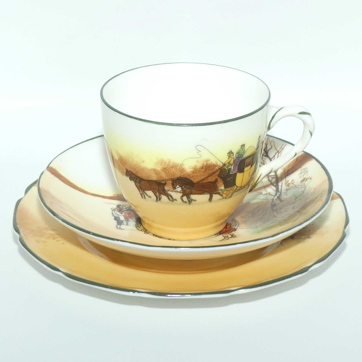 Royal Doulton Coaching Days Rope Twist handle trio E3804