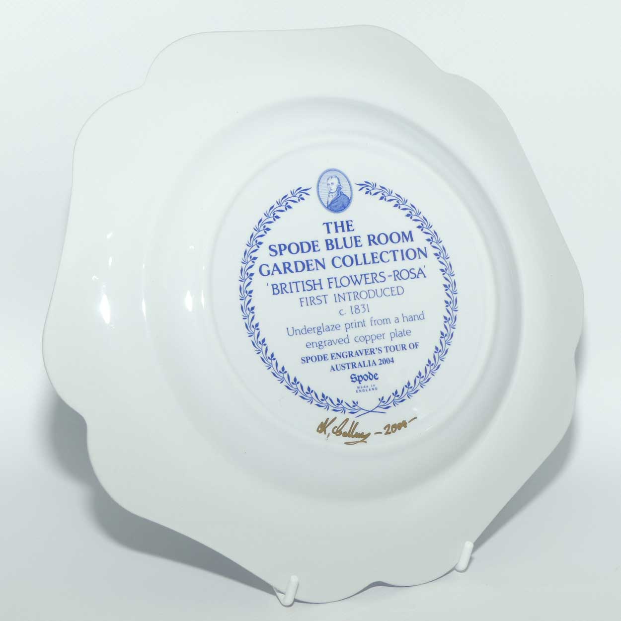 Spode Blue Room Garden Collection | British Flowers ROSA plate | Australian Ltd Ed | 24cm