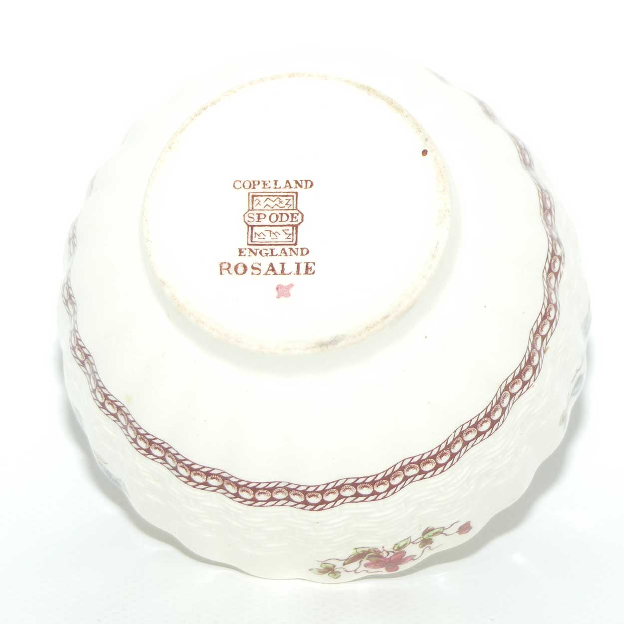 Copeland Spode Rosalie pattern coffee pot, sugar bowl and creamer