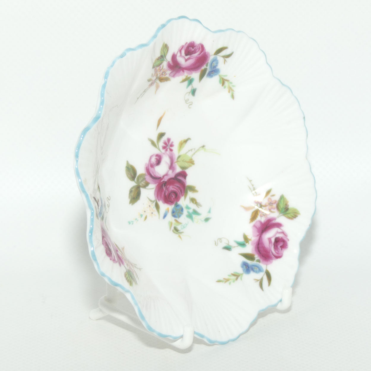 Shelley Dainty shape Roses and Blue trim pin dish