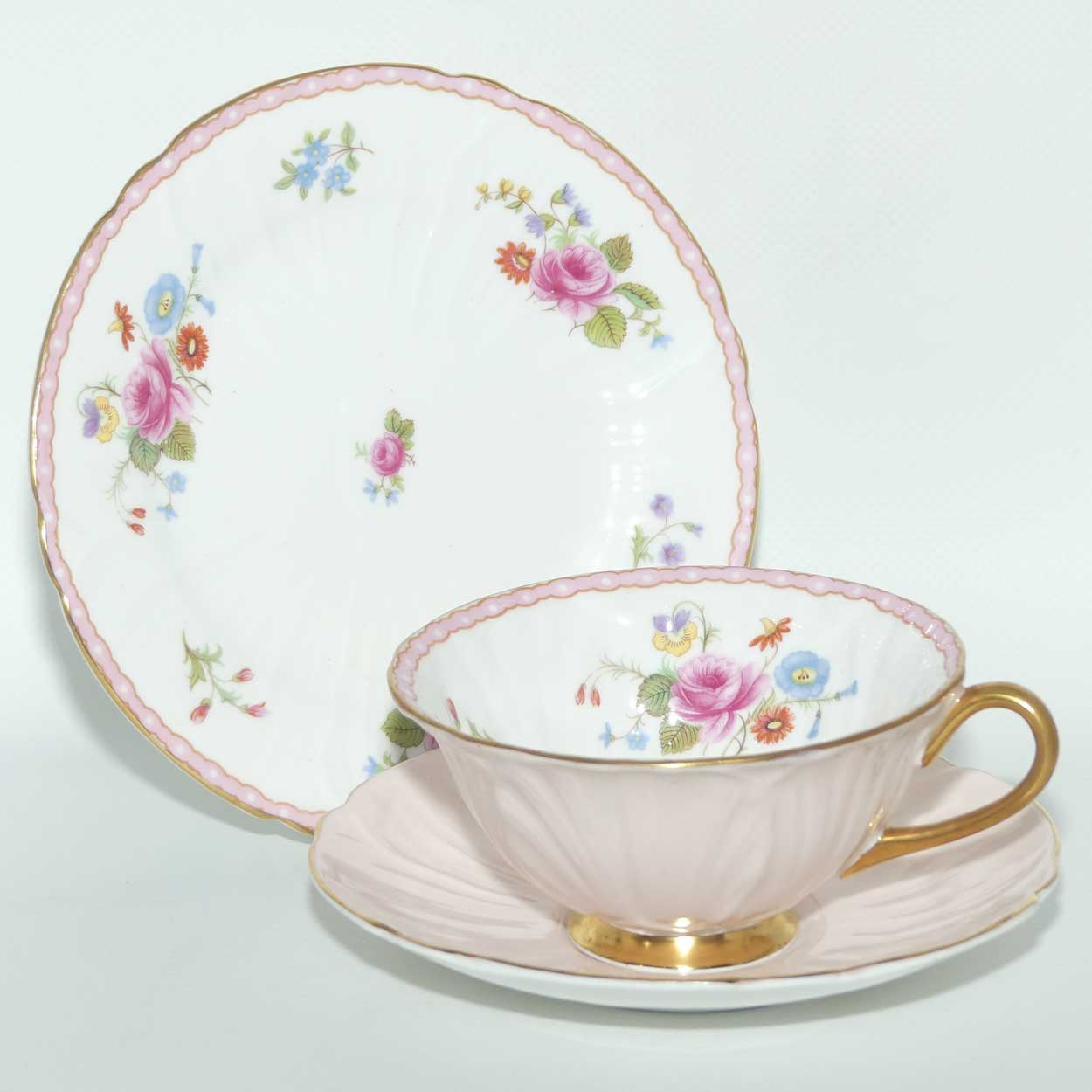 Shelley Oleander shape trio | Rose and Red Daisy with Pink exterior | #1