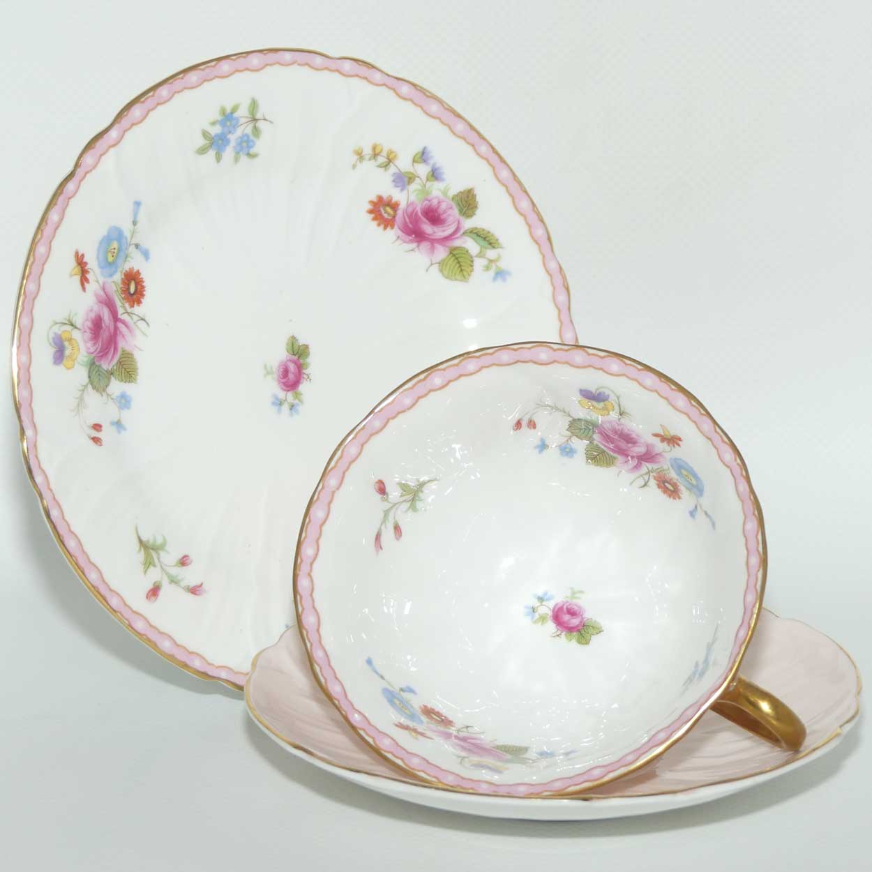 Shelley Oleander shape trio | Rose and Red Daisy with Pink exterior | #1