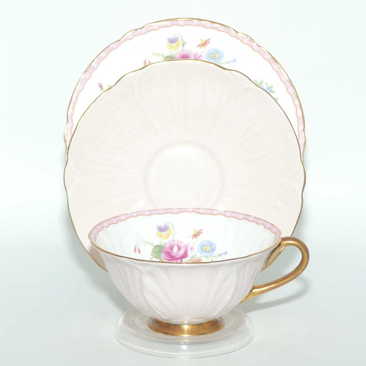 Shelley Oleander shape trio | Rose and Red Daisy with Pink exterior | #2