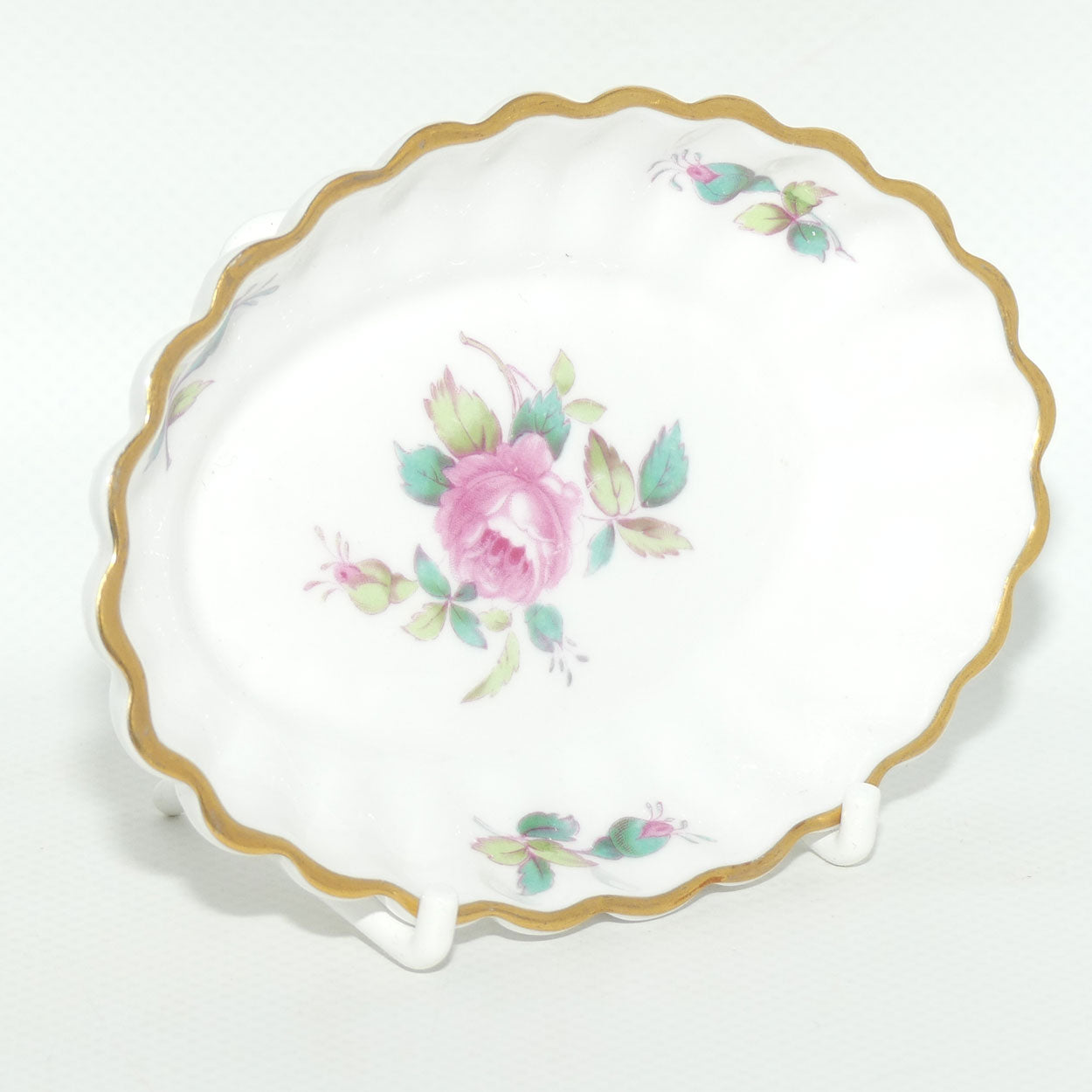 Spode Bone China Billingsley Rose Spray fluted pin dish