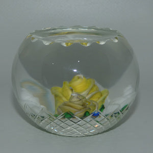 john-deacons-scotland-lampwork-rose-bowl-yellow-paperweight