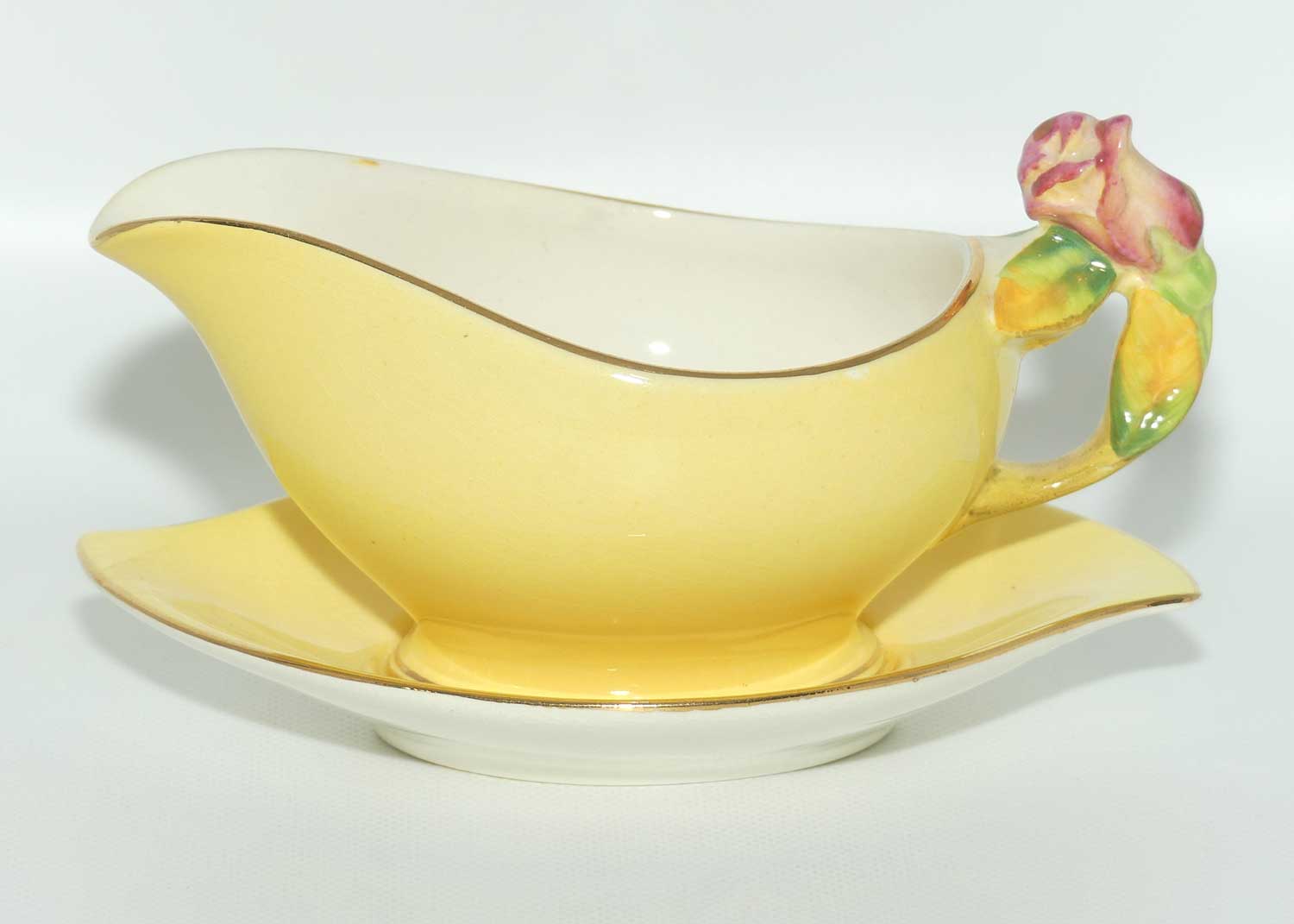 Royal Winton Rosebud pattern mayonnaise jug and saucer | Yellow Body