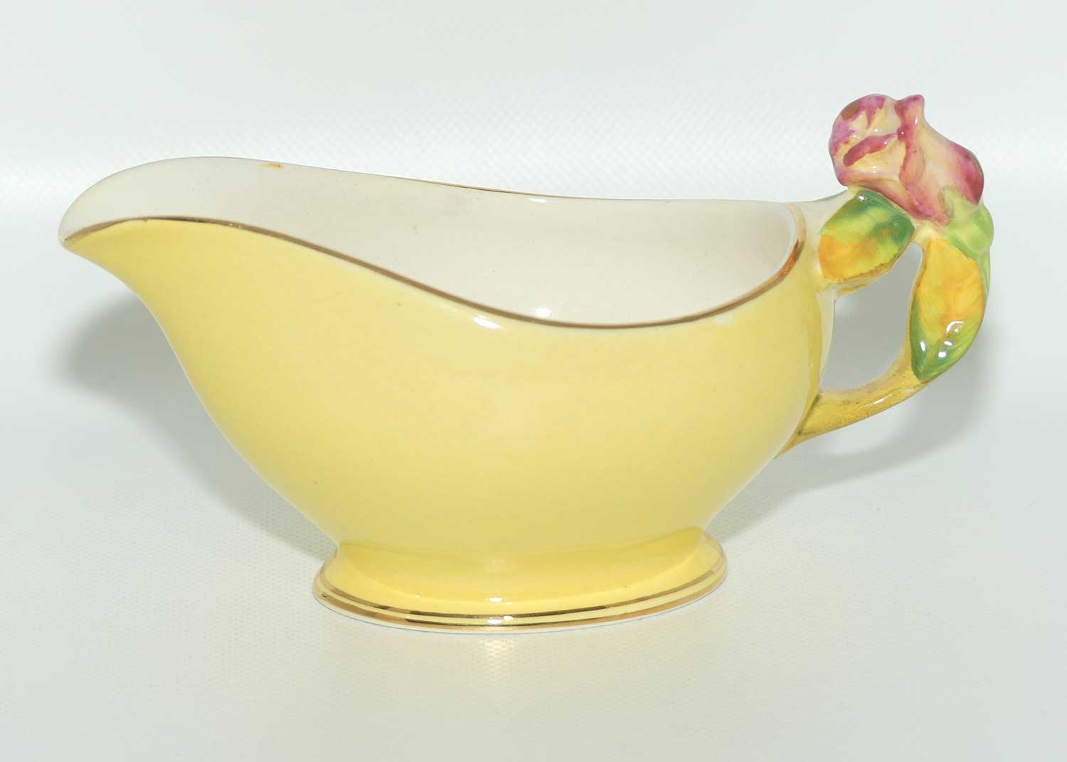 Royal Winton Rosebud pattern mayonnaise jug and saucer | Yellow Body