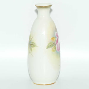 Royal Worcester hand painted Roses small vase | G Banks