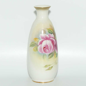 Royal Worcester hand painted Roses small vase | G Banks