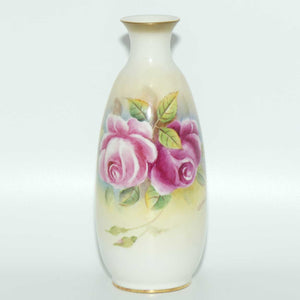 Royal Worcester hand painted Roses small vase | G Banks