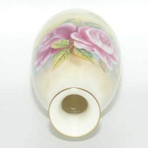 Royal Worcester hand painted Roses small vase | G Banks