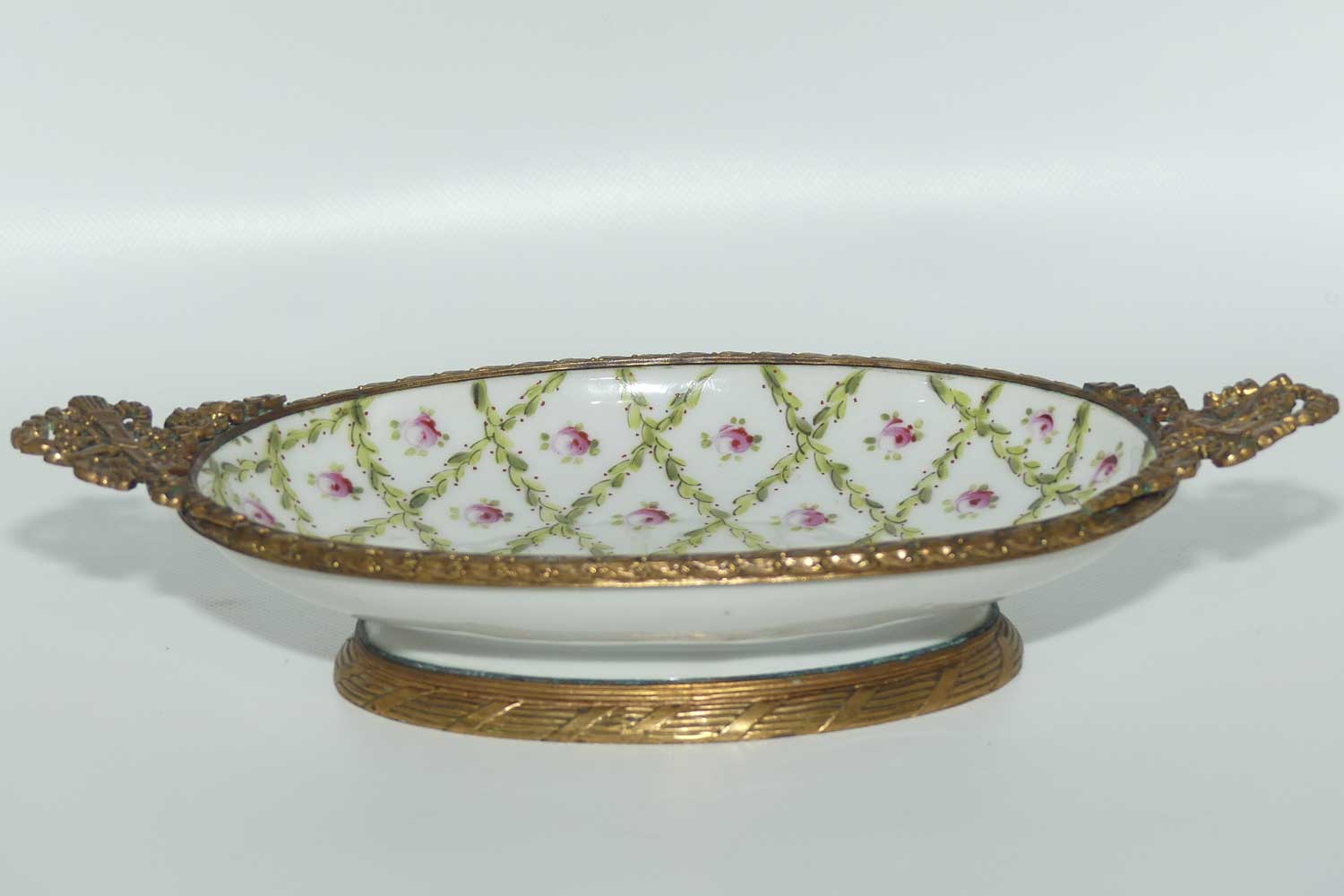 Late 19th Century French Sevres style Roses decorated ormolu set comport | Medium Size