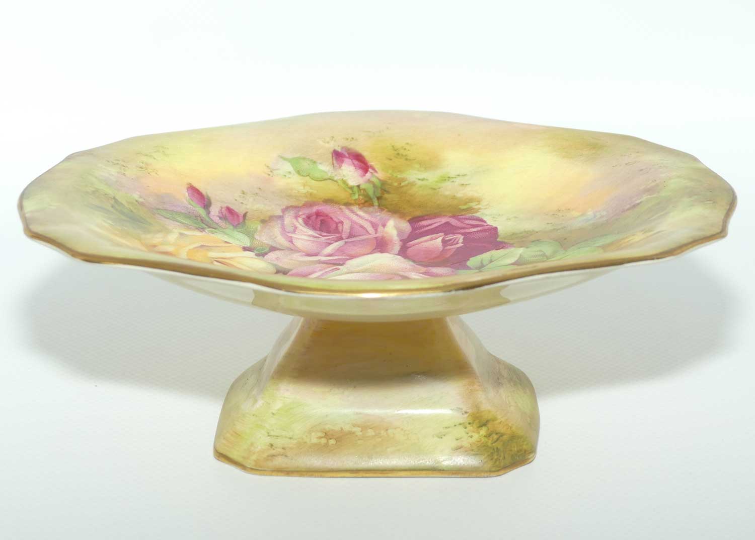 Royal Winton handpainted Roses decorated comport | signed Z Cas