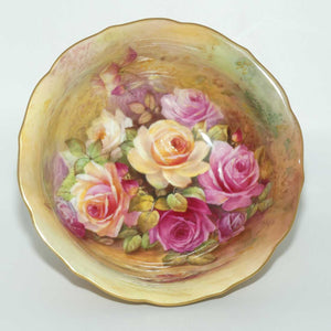 Royal Worcester hand painted Roses bowl by E Phillips