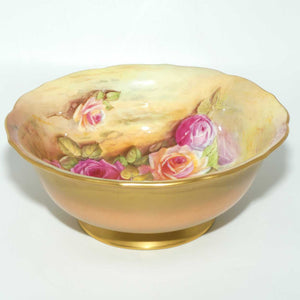 Royal Worcester hand painted Roses bowl by E Phillips