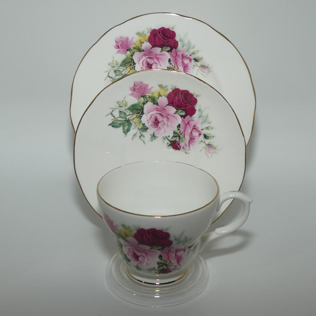 Duchess Bone China Red and Pink Roses trio