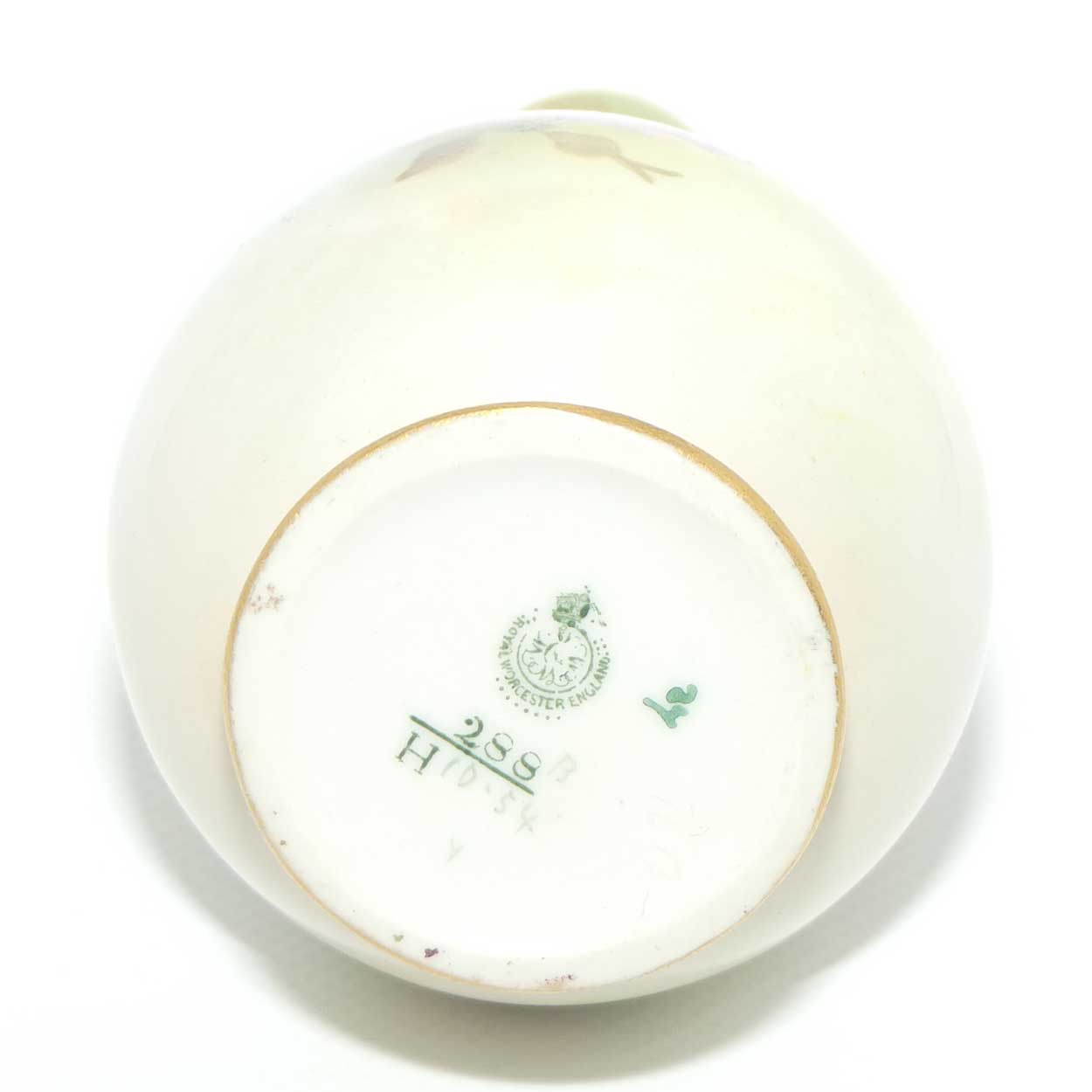 Royal Worcester hand painted Roses twin handle vase with pierced rim