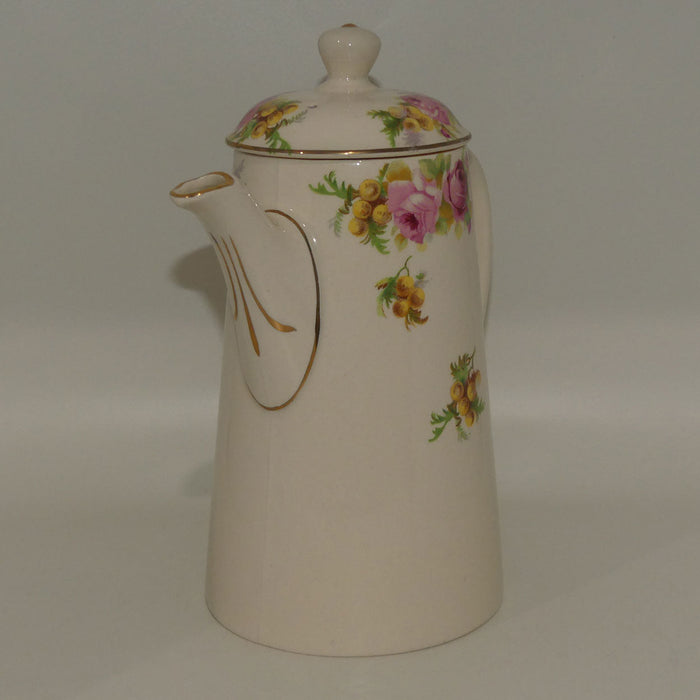 Royal Doulton Roses and Wattle coffee pot D5643