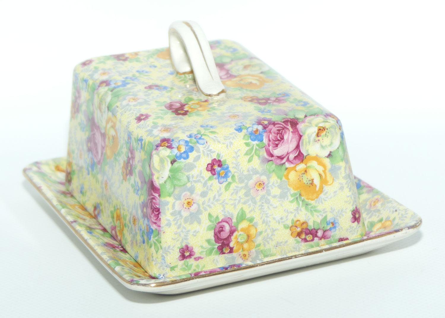 Lord Nelson Ware England Rose Time pattern butter dish and cover