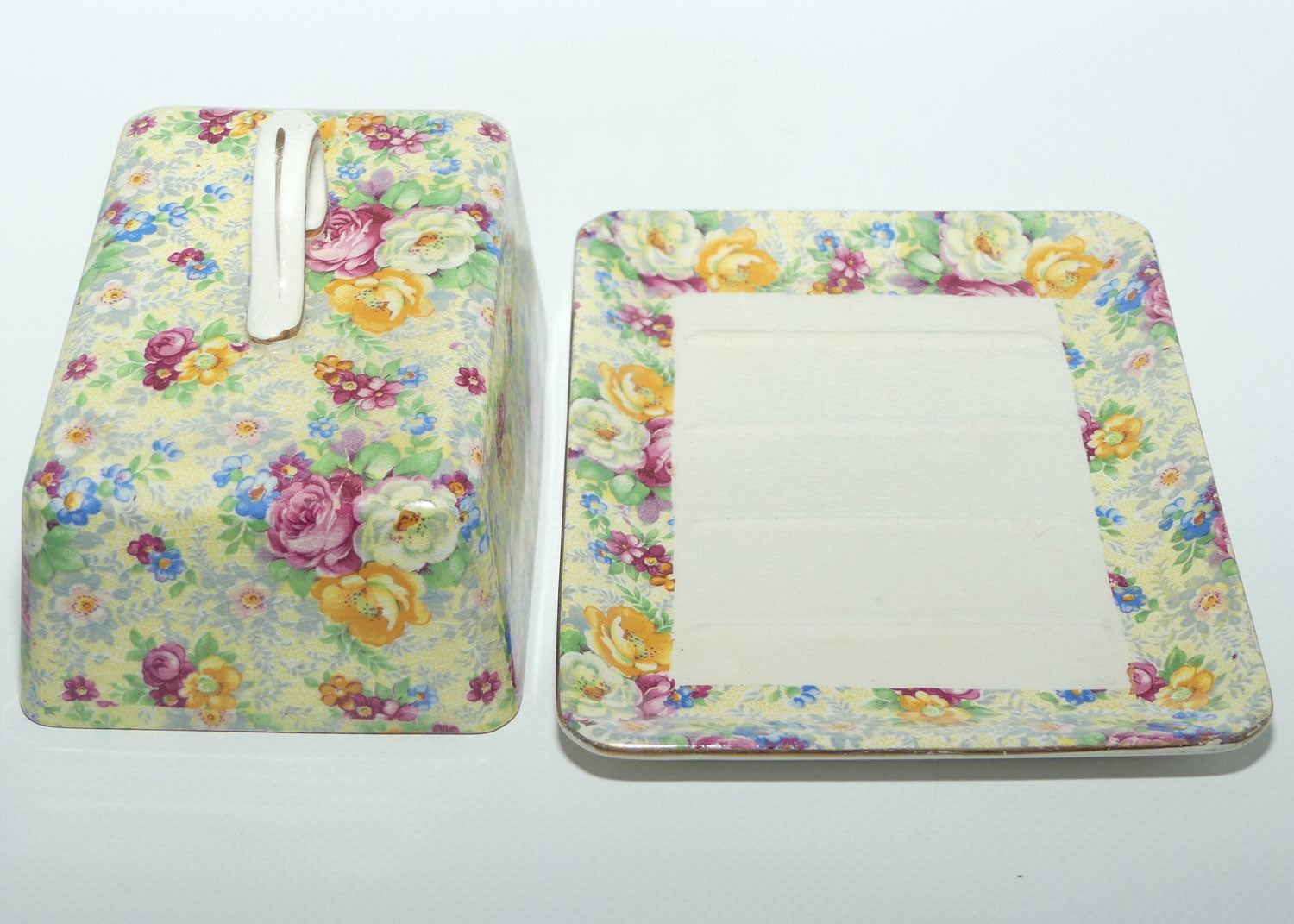 Lord Nelson Ware England Rose Time pattern butter dish and cover