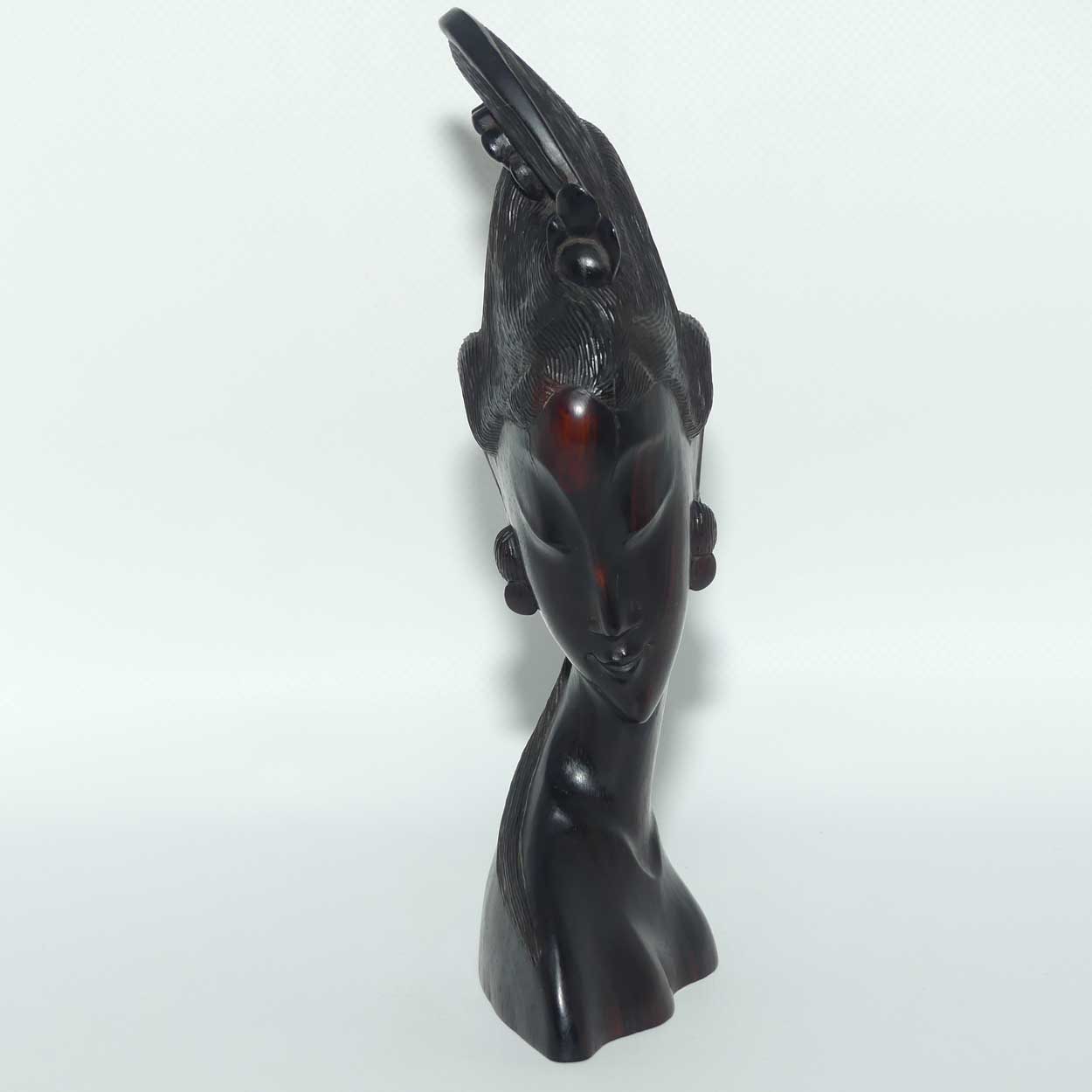 Early to Mid 20th Century South East Asian carving of Elegant Woman | Rosewood