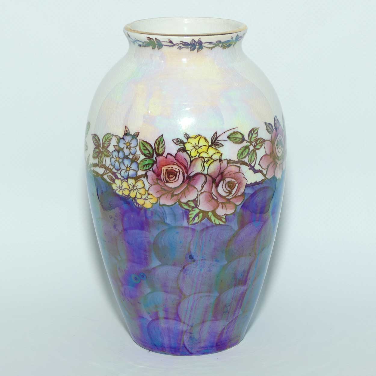 Maling vase | Rosina pattern with Blue ground and Lustre | Pattern 6623