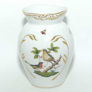 Herend Hungary Rothschild Bird pattern | Basket weave style vase