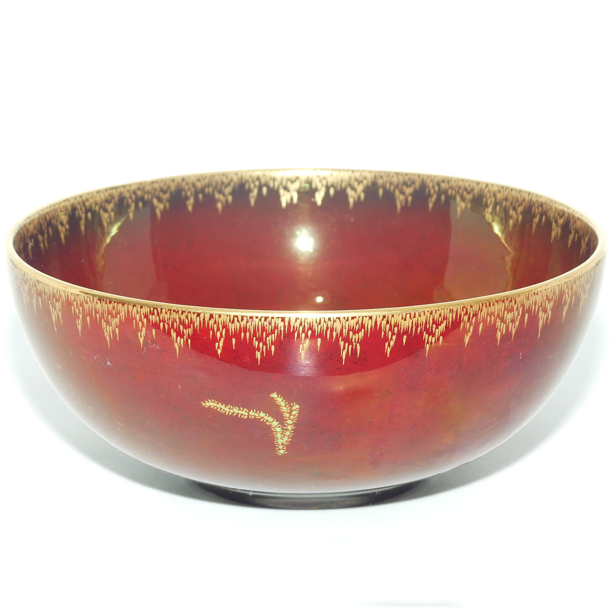 Crown Devon Fieldings Rouge bowl decorated with Angel Fish and Seaweed | 22.5cms