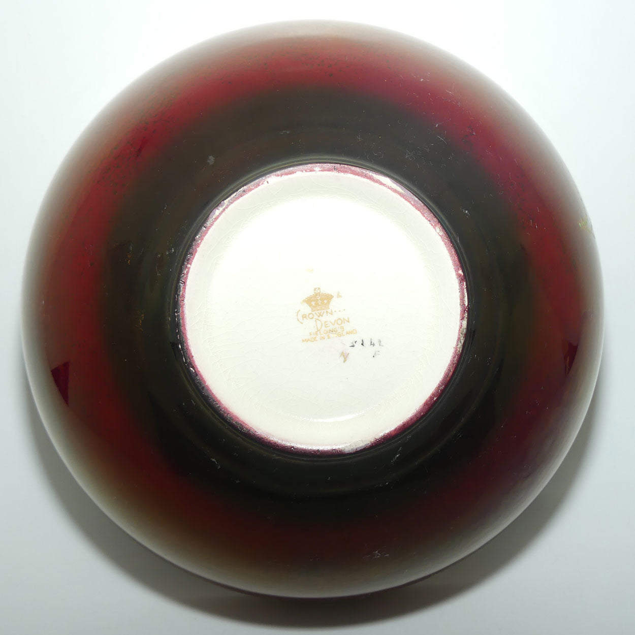 Crown Devon Fieldings Rouge bowl decorated with Angel Fish and Seaweed | 22.5cms