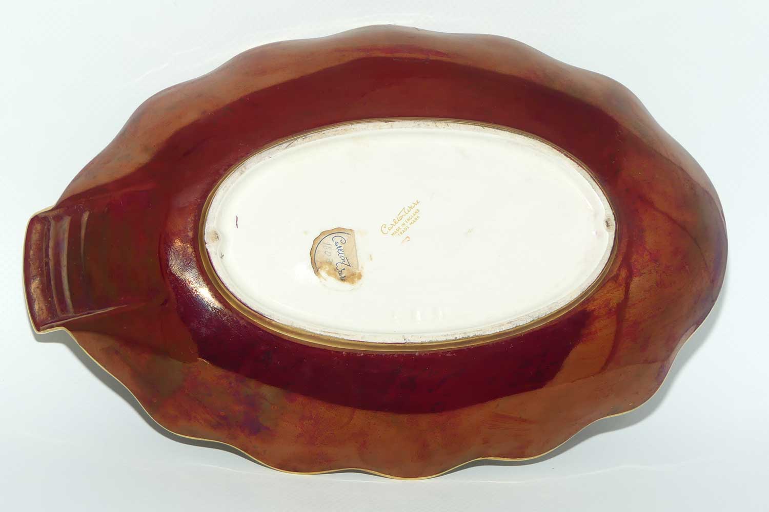 Carlton Ware Rouge Royale Pagoda pattern oval bowl | 2 Ladies | 26cm wide